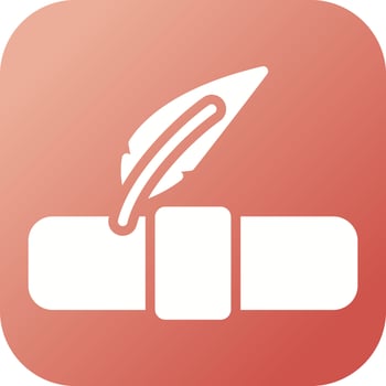 Quill pen with scroll Vector Icon