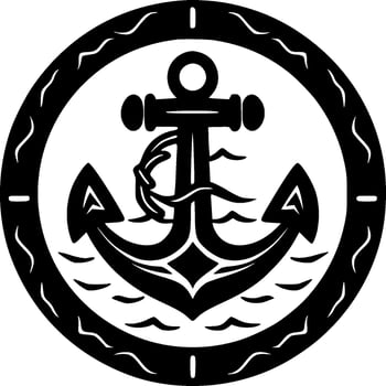 Anchor - Black and White Isolated Icon - Vector illustration