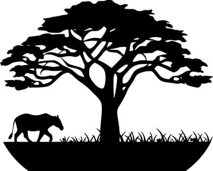 Africa, Minimalist and Simple Silhouette - Vector illustration