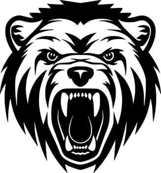 Bear, Black and White Vector illustration