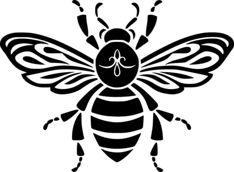 Bee - Black and White Isolated Icon - Vector illustration