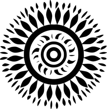 Boho - Black and White Isolated Icon - Vector illustration