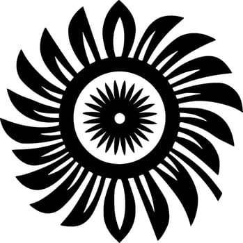 Boho - Black and White Isolated Icon - Vector illustration