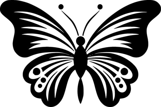 Butterfly, Black and White Vector illustration