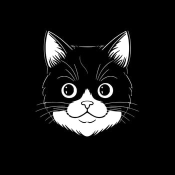 Cat, Black and White Vector illustration