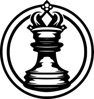 Chess - Black and White Isolated Icon - Vector illustration