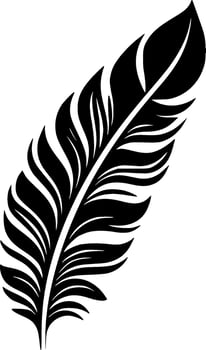 Feather - Black and White Isolated Icon - Vector illustration
