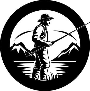 Fishing - Minimalist and Flat Logo - Vector illustration
