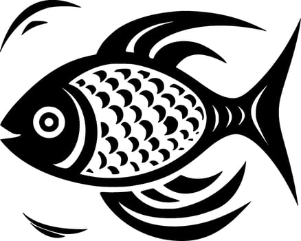 Fish, Black and White Vector illustration