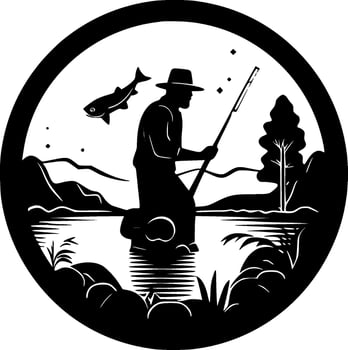 Fishing - High Quality Vector Logo - Vector illustration ideal for T-shirt graphic