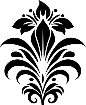 Flower - Black and White Isolated Icon - Vector illustration