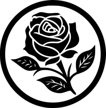 Flower - Black and White Isolated Icon - Vector illustration
