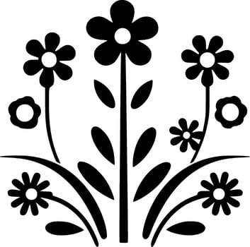 Flowers, Minimalist and Simple Silhouette - Vector illustration