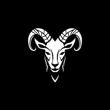 Goat, Black and White Vector illustration
