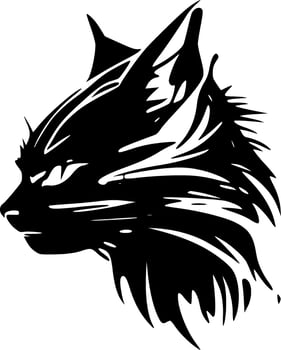 Wildcat, Black and White Vector illustration