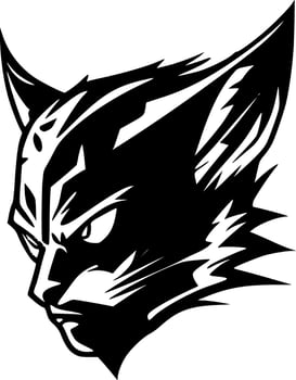 Wildcat, Black and White Vector illustration