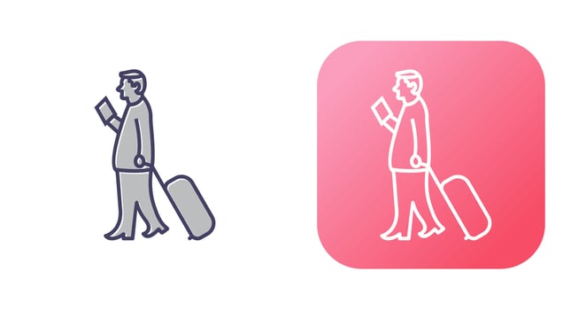 Walking with Luggage Vector Icon
