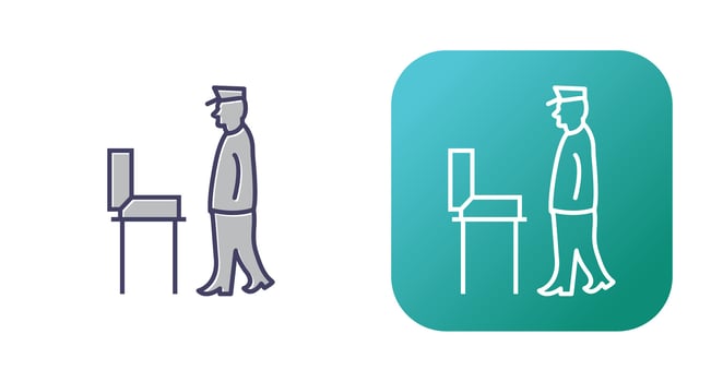 Guard Checking Briefcase Vector Icon