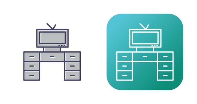 Television Set with Vector Icon