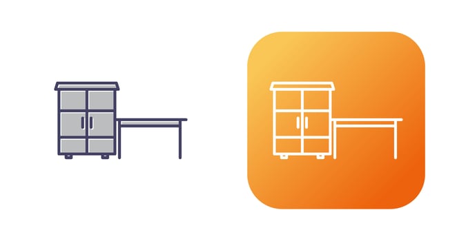 Table with Shelves Vector Icon