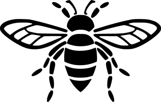 Bee - Black and White Isolated Icon - Vector illustration