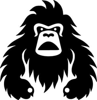 Bigfoot - Black and White Isolated Icon - Vector illustration