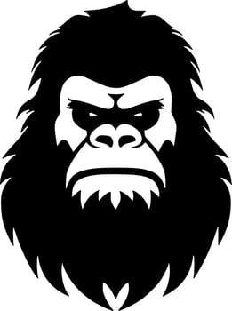 Bigfoot, Black and White Vector illustration