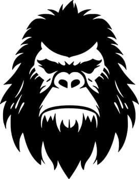 Bigfoot - Black and White Isolated Icon - Vector illustration
