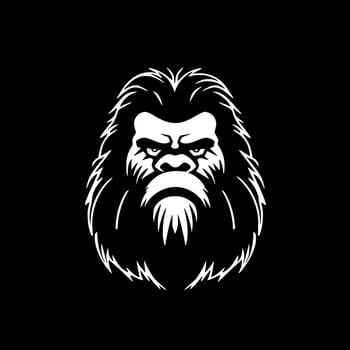 Bigfoot, Black and White Vector illustration