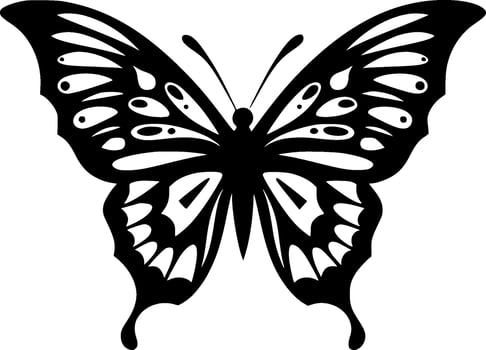 Butterfly, Black and White Vector illustration