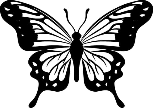 Butterfly, Black and White Vector illustration