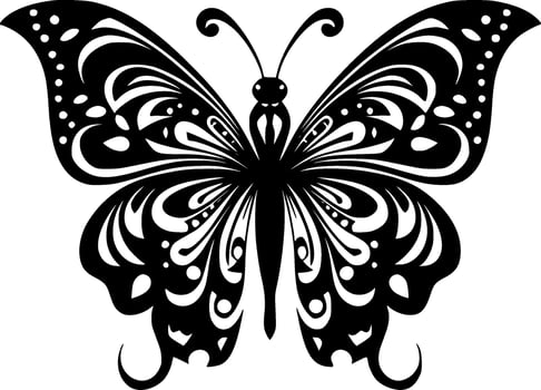 Butterfly - Black and White Isolated Icon - Vector illustration