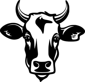 Cow - Minimalist and Flat Logo - Vector illustration