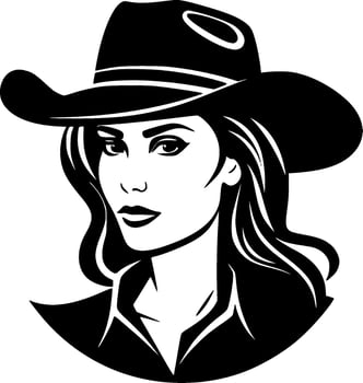 Cowgirl, Minimalist and Simple Silhouette - Vector illustration