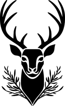 Dear - Black and White Isolated Icon - Vector illustration