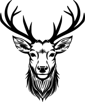 Dear - Black and White Isolated Icon - Vector illustration