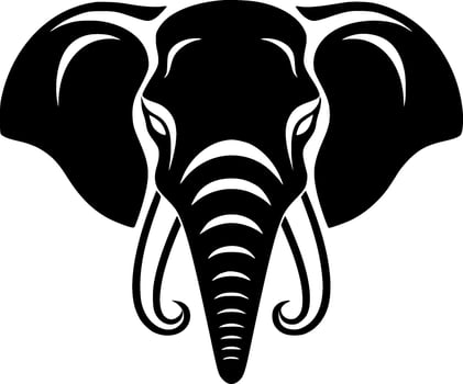 Elephant - Black and White Isolated Icon - Vector illustration
