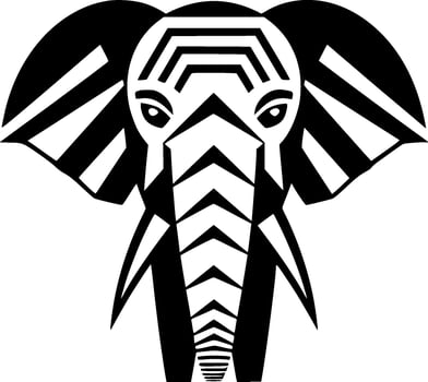 Elephant - Black and White Isolated Icon - Vector illustration