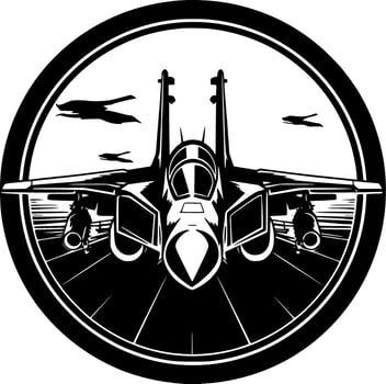 Fighter Jet, Minimalist and Simple Silhouette - Vector illustration