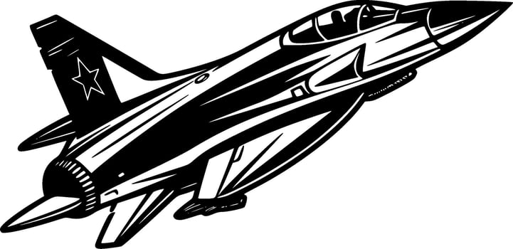Fighter Jet - Minimalist and Flat Logo - Vector illustration