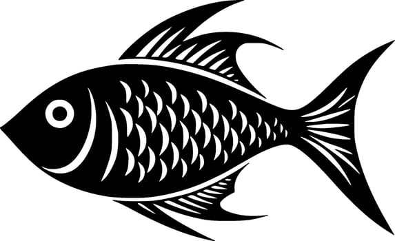 Fish, Black and White Vector illustration