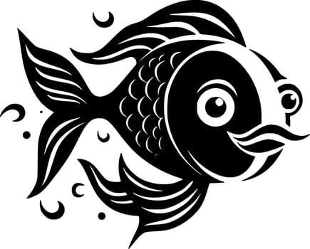 Fish, Black and White Vector illustration
