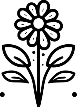 Flower, Black and White Vector illustration