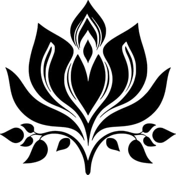 Flower, Black and White Vector illustration