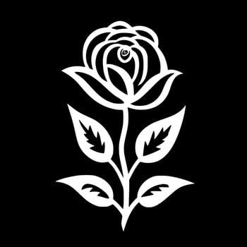 Flower - Black and White Isolated Icon - Vector illustration