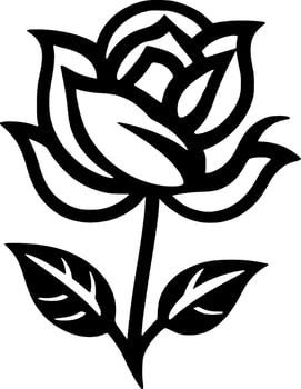 Flower, Black and White Vector illustration
