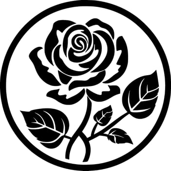 Flower, Black and White Vector illustration