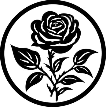 Flower, Black and White Vector illustration