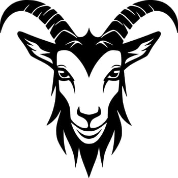 Goat, Black and White Vector illustration
