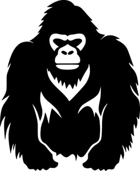 Gorilla, Minimalist and Simple Silhouette - Vector illustration